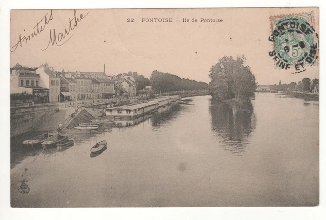 Cpa 95 - Pontoise : Ile De Pontoise (Val-D'oise) Écrite