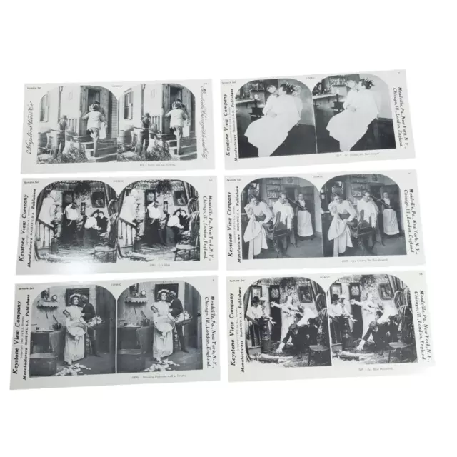 6/Lot Comic 1978 Stereoscope Stereoview Card SV Photo Funny Comedy Pranks Jokes