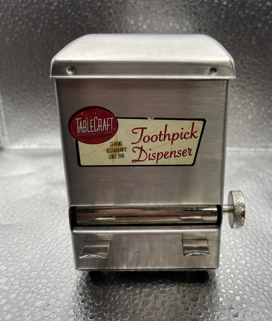 Vintage TABLECRAFT Stainless Steel Restaurant Diner Toothpick Dispenser Retro