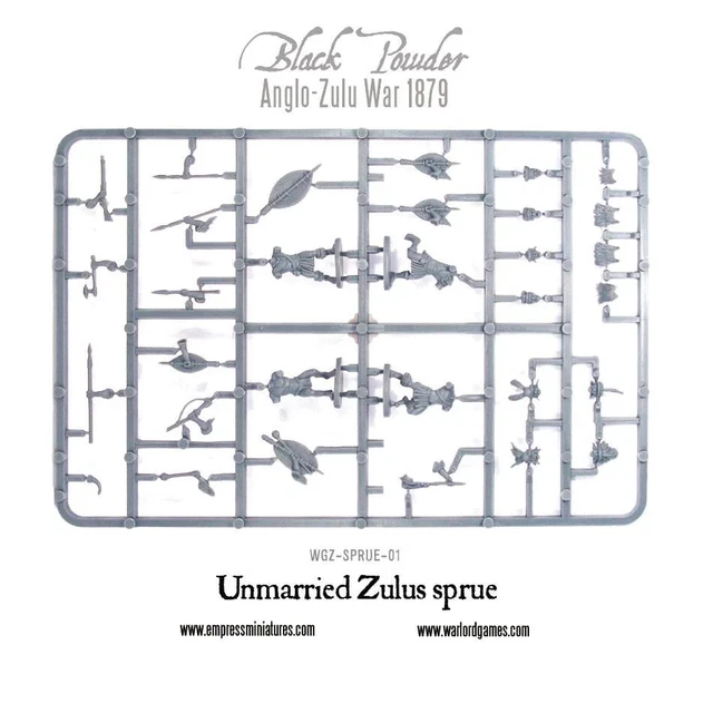 Warlord Games – Zoulous Non Mariés Impi Box – 32 Figurines En Plastique 1/56, Jeu D’histoire Et De Peinture, Dès 14 Ans