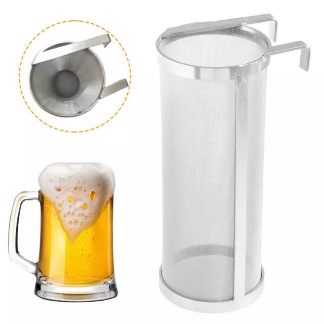 Beer Hop Filter Cylinder Stainless Steel Boil Screen Strainer for Home Brewing