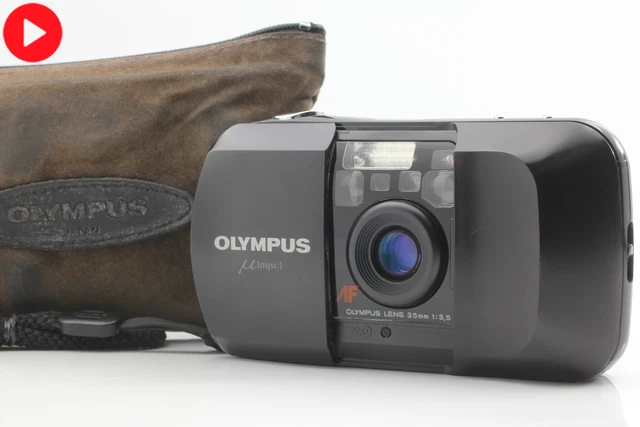 [Near Mint w/Case] Olympus μ mju Black Point & Shoot 35㎜ Film Camera From JAPAN