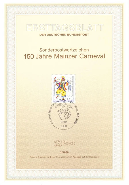 Bund ETB Nr. 2/1988 - 150 Jahre Mainzer Carneval