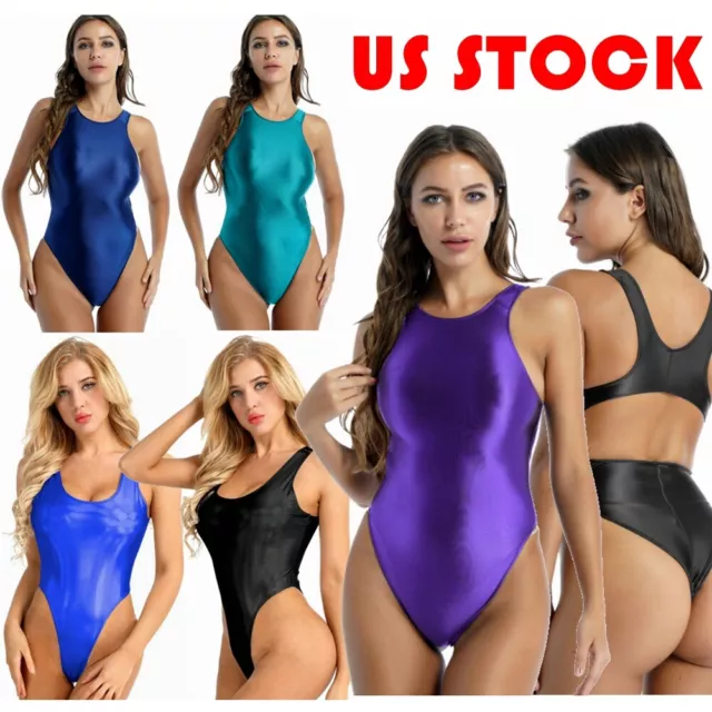 Sexy Women See Through High Cut Bikini Swimwear Bodysuit Thong One piece  Leotard