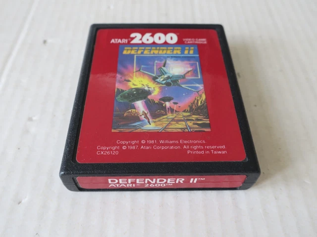 Jeu Atari 2600 Defender En Boîte (sans Notice) - État Correct, Boîte Réparée - Jeu Rétro