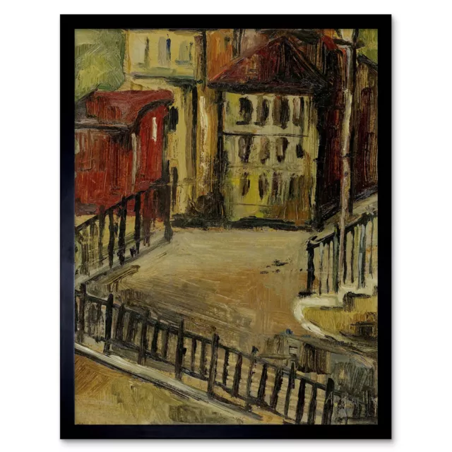 Alice Bailly View Backyard Cityscape Painting Wall Art Print Framed 12x16