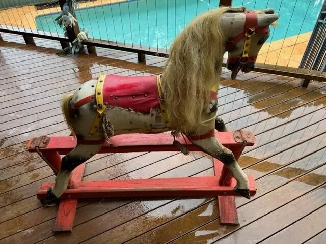 Antique Rocking Horse F J  Roebuck RARE ORIGINAL condition poor. Needs reco