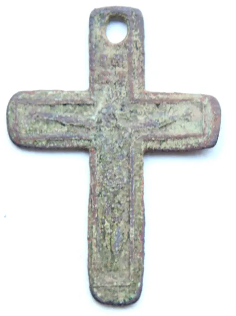 Ancient Old Catholic Bronze Cross Crucifix (Y24-02-05)