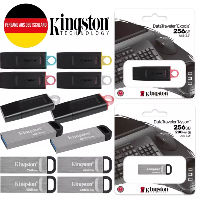 USB Stick Kingston Speicherstick Data Traveler Flash Drive 32GB 64GB 128GB 256GB