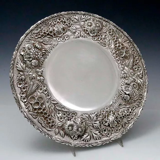 KIRK REPOUSSE 10" Sterling Silver CAKE PLATE #192