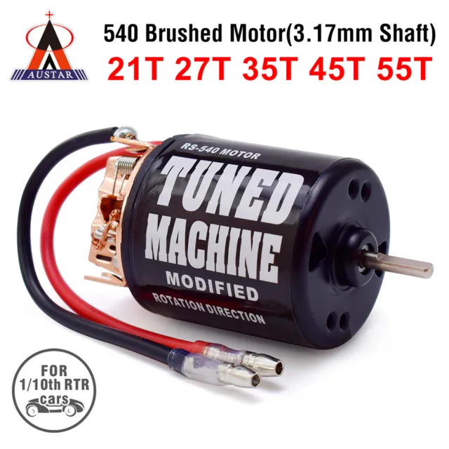 AUSTAR 540 Brushed Motor 21T 27T 35T 45T 55T for 1/10 RC Traxxas SCX10 Car