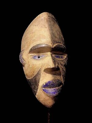 Ibo Mwo Mask Nigeria Vintage Hand Carved Wooden Tribal African Art Face Mas-2724