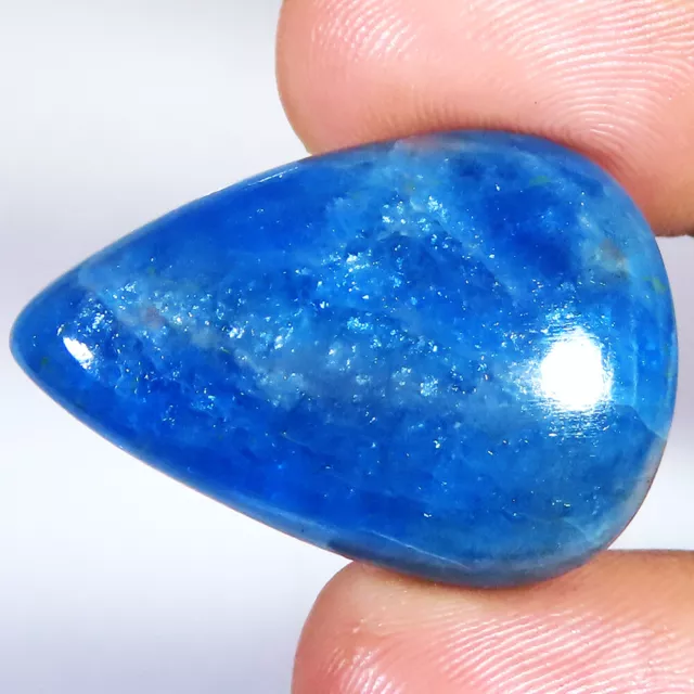 Apatite Cabochon 48.30 CT 22x31x7 MM 100% Naturel Poire Forme Pierre Précieuse