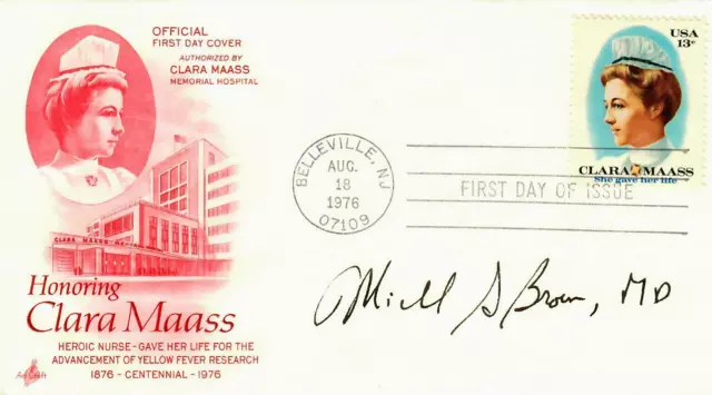 "Nobel Prize in Medicine" Michael Brown Signed FDC Dated 1976