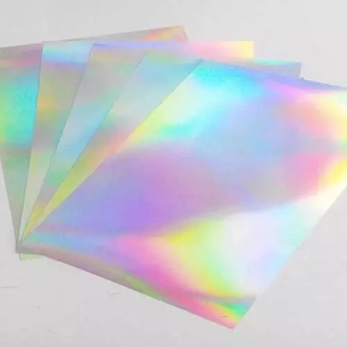 LOT DE 10 feuilles de papier autocollant holographique en vinyle