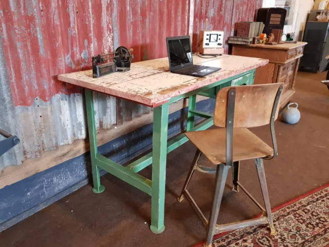 alte Werkbank Industriedesign Loft  vintage  renoviert Schreibtisch Tisch 2