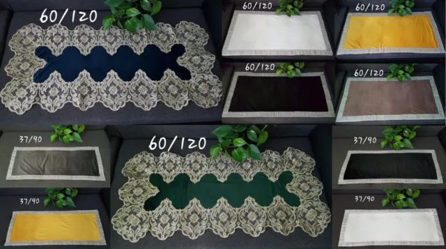 Amazing Velvet Lace Diamante Table Runners Tablecloths Living Dining Room