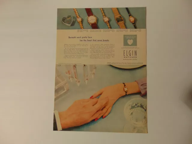 1951 ELGIN WATCHES The Beautiful Way To Tell Time vintage art print ad