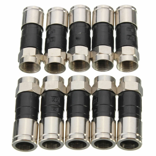 RG6 F-Type Compression Snap Seal Plug Connector Sky Satellite Virgin Cable