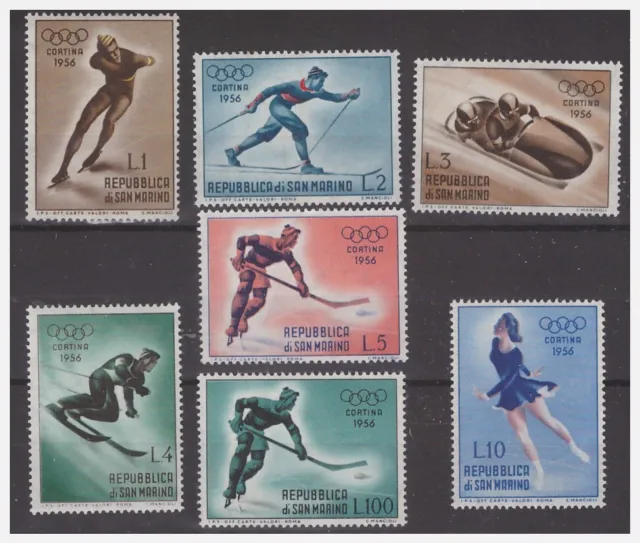 San Marino 1955 -  Olimpiadi  Di Cortina -  Stelle  Secondo Tipo  Serie   ** Mnh