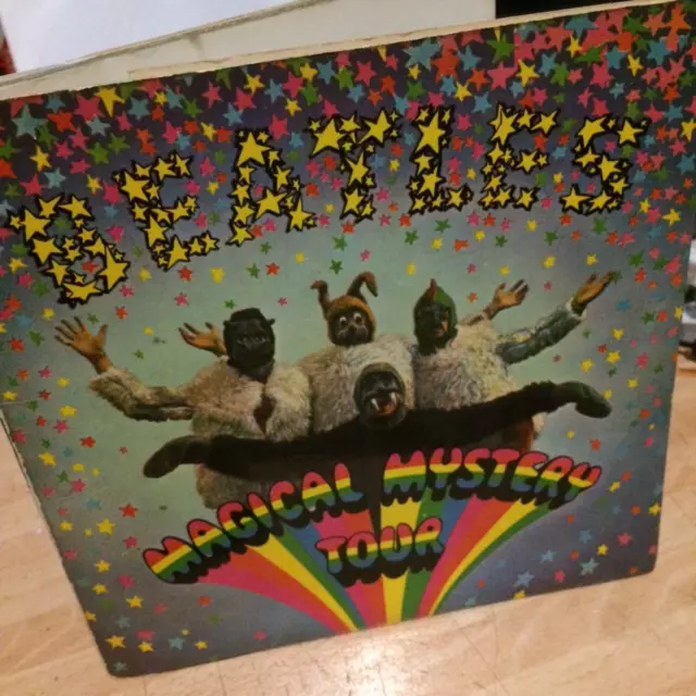 THE BEATLES Magical Mystery Tour 2x7" Vinyl EP & Book Orig Blue Lyric Centre VG