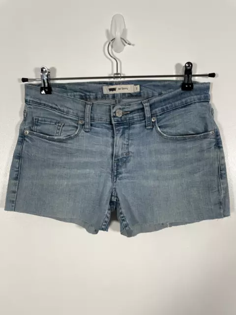 Levis 524 Shorts Womens Too Superlow Raw Cut Off Hem 30 Waist Blue Denim Summer 2