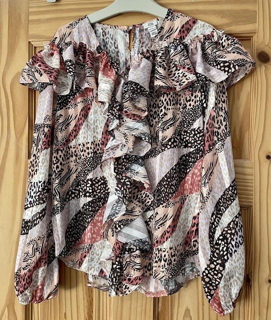 Splendida camicetta per ragazze RIVER ISLAND età superiore 11-12 dettaglio arricciata una volta!