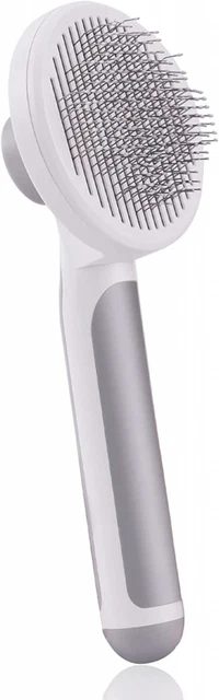 Self Cleaning Slicker Brush for Dogs and Cats, Pet Grooming Brush, Grey