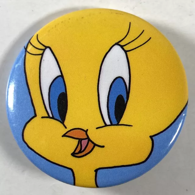 Tweety Bird Vintage Cartoon Button Pin 1988 Warner Bros Looney Tunes Pinback