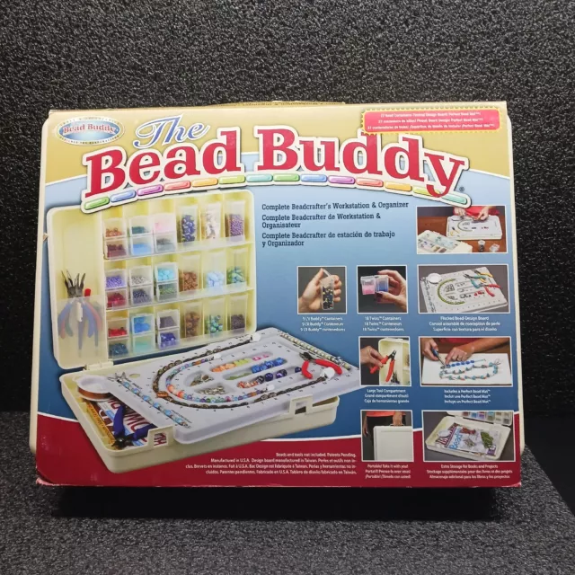 Bead Buddy Travel Work Storage Case w/ Bead Design Board & 18 Containers