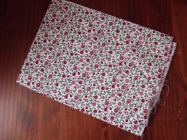 Tissu Coupon Provençal Rouge - 70 X 126 Cm - Coton - Neuf - Fabriqué En France