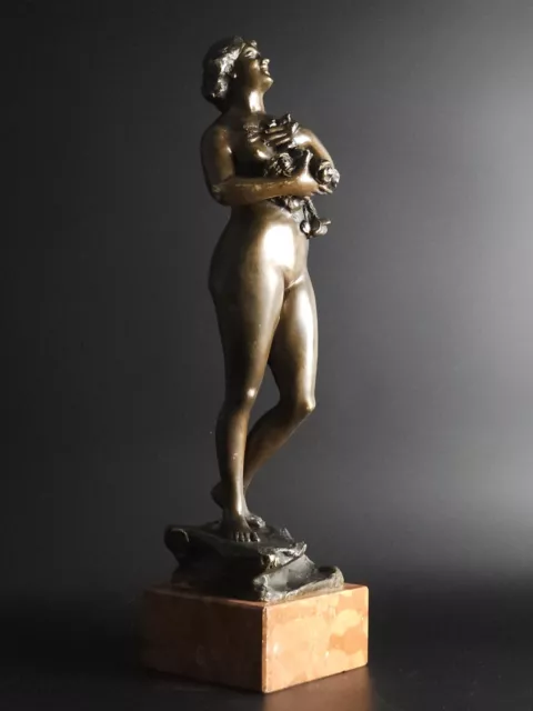 G. Parente ( 1875-1899 ) Bronze Skulptur "Donna Nuda Cofiori"- Sign. & Stempel