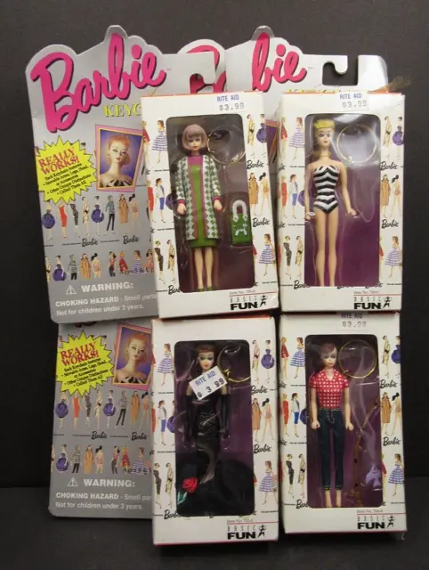 4 Barbie Keychains 1995 And 1997 By Basic Fun Mattel