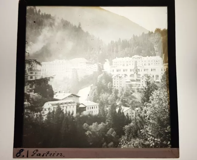 Altes Glasdia / Platte Gastein um1910 - 8x8cm - Classic-Camera-STORE