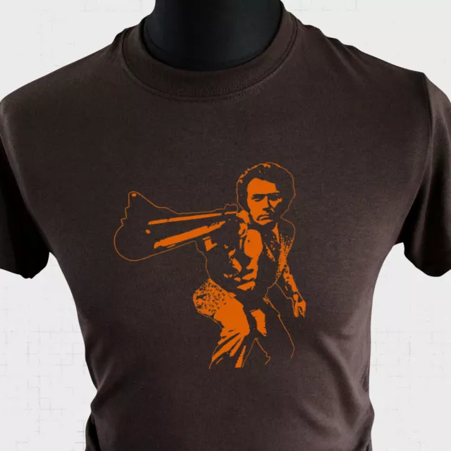 Dirty Harry T Shirt Retro Callahan Clint Eastwood Magnum 44 Gun Brown