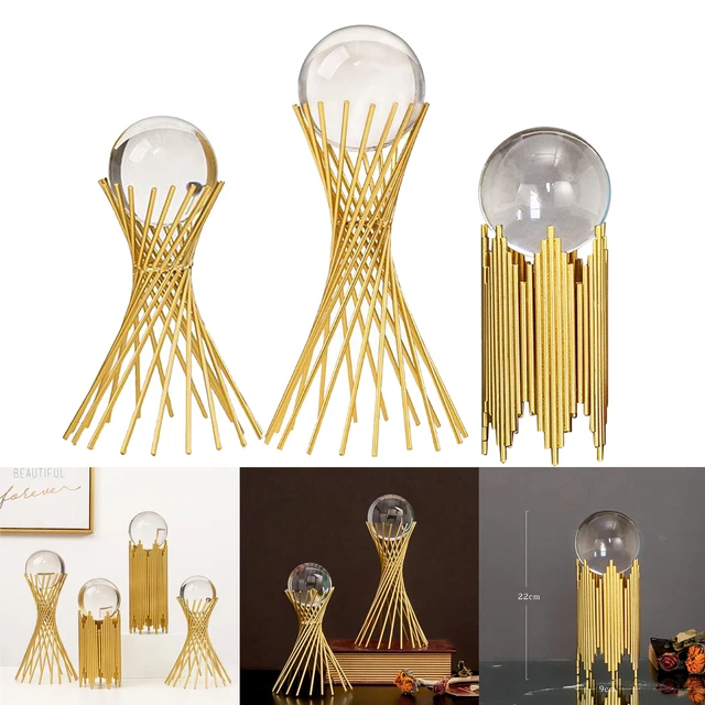 Chic Kunst Kristall Ball mit Halter Ornamente Skulptur Büro Regal Dekor
