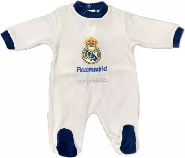 Real Madrid – Pelele Pijama Invierno Mono Bebé Azul New