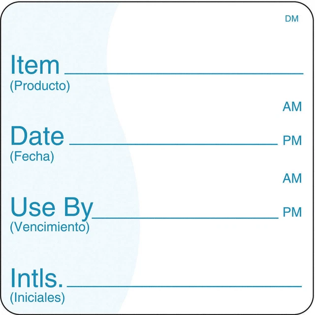 DAYMARK 112438 Shelf Life Label,2 In. H,2 In. W,PK250