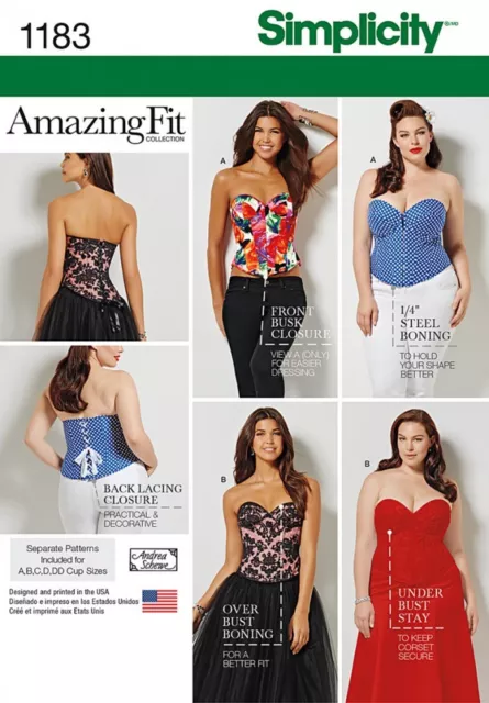 Simplicity Ladies Sewing Pattern 1183 Boned Corsets & Basques (Simplicity...