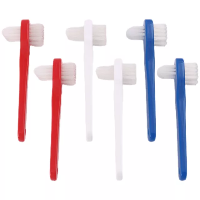 6 piezas Suministros de limpieza de cepillo de dientes falso parcial de doble cabeza