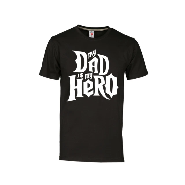 T shirt MY DAD IS MY HERO maglietta DIVERTENTE PAPA E' IL MIO EROE TSHIRT FESTA