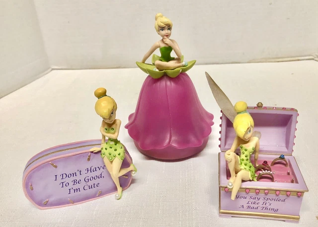 Lot Of 3 VINTAGE DISNEY TINKER BELL  figurine LIMITED EDITION NUMBERED