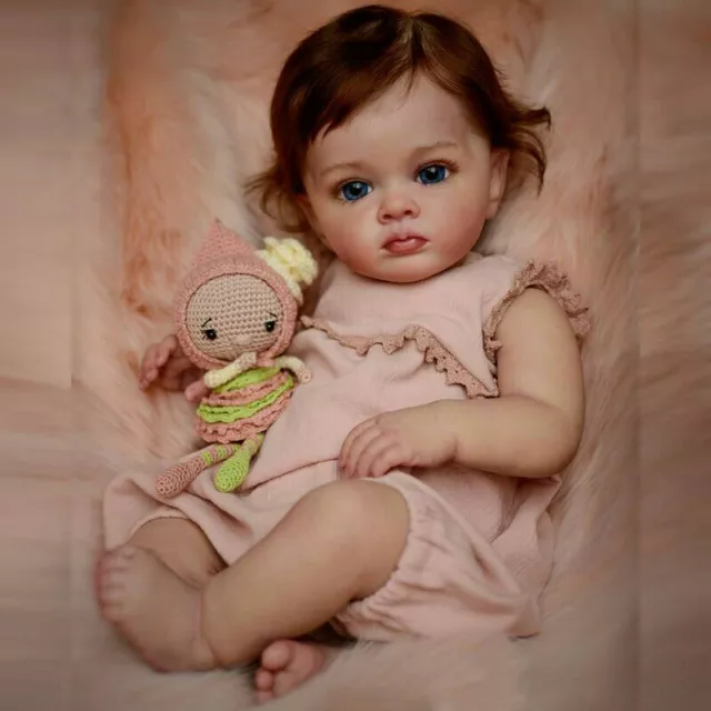 23'' Lifelike Reborn Baby Dolls Girl Vinyl Newborn Doll Handmade Cute Xmas Gifts