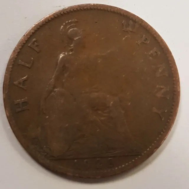 Old Coin 1928 Britannia Halfpenny British