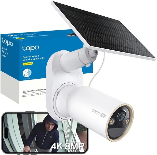C460 TAPO C460 KIT 4K 8MP Battery Solar Security Camera Outdoor Wireless ...