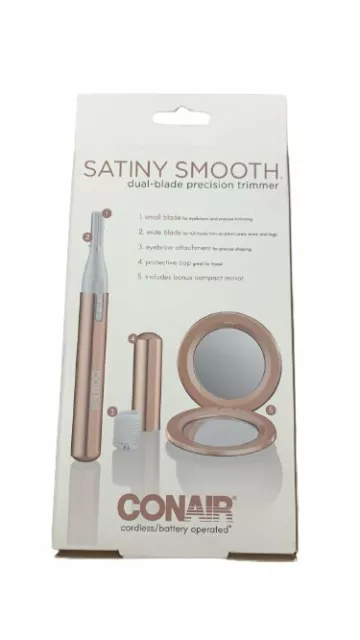 Conair Satiny Smooth Dual Blade Precision Trimmer w/ Bonus Compact Mirror 2