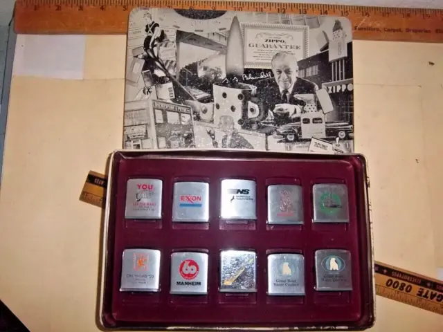 Zippo Lighter Collectors Display Tin Case Box For 10 Zippo Tape Measures