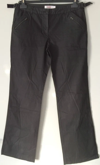 Pantalon Droit Femme SYM Noir Enduit Stretch Taille 40 - Occasion Très Bon état