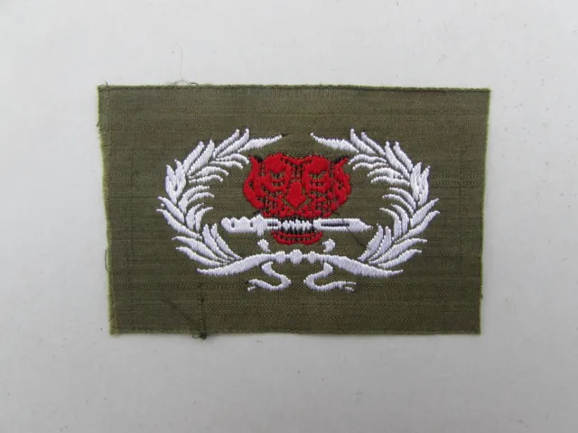 Original Silk Woven Red Tiger Thailand Ranger Qualification Badge Patch Laos