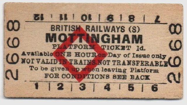 BR(S) Platform Ticket Mottingham 1d